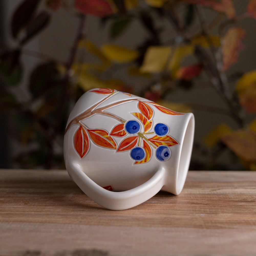 Autumn Blueberry Wrap-Around Mug #4 [16oz]
