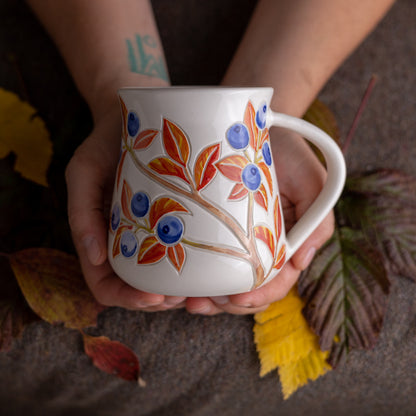 Autumn Blueberry Wrap-Around Mug #2 [17oz]