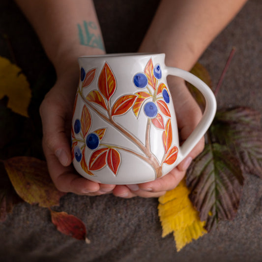 Autumn Blueberry Wrap-Around Mug #4 [16oz]