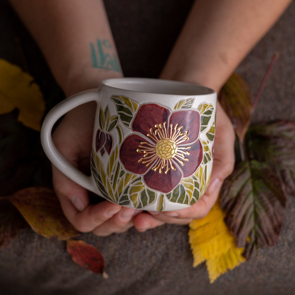 "Anna's Red" Hellebore Mug