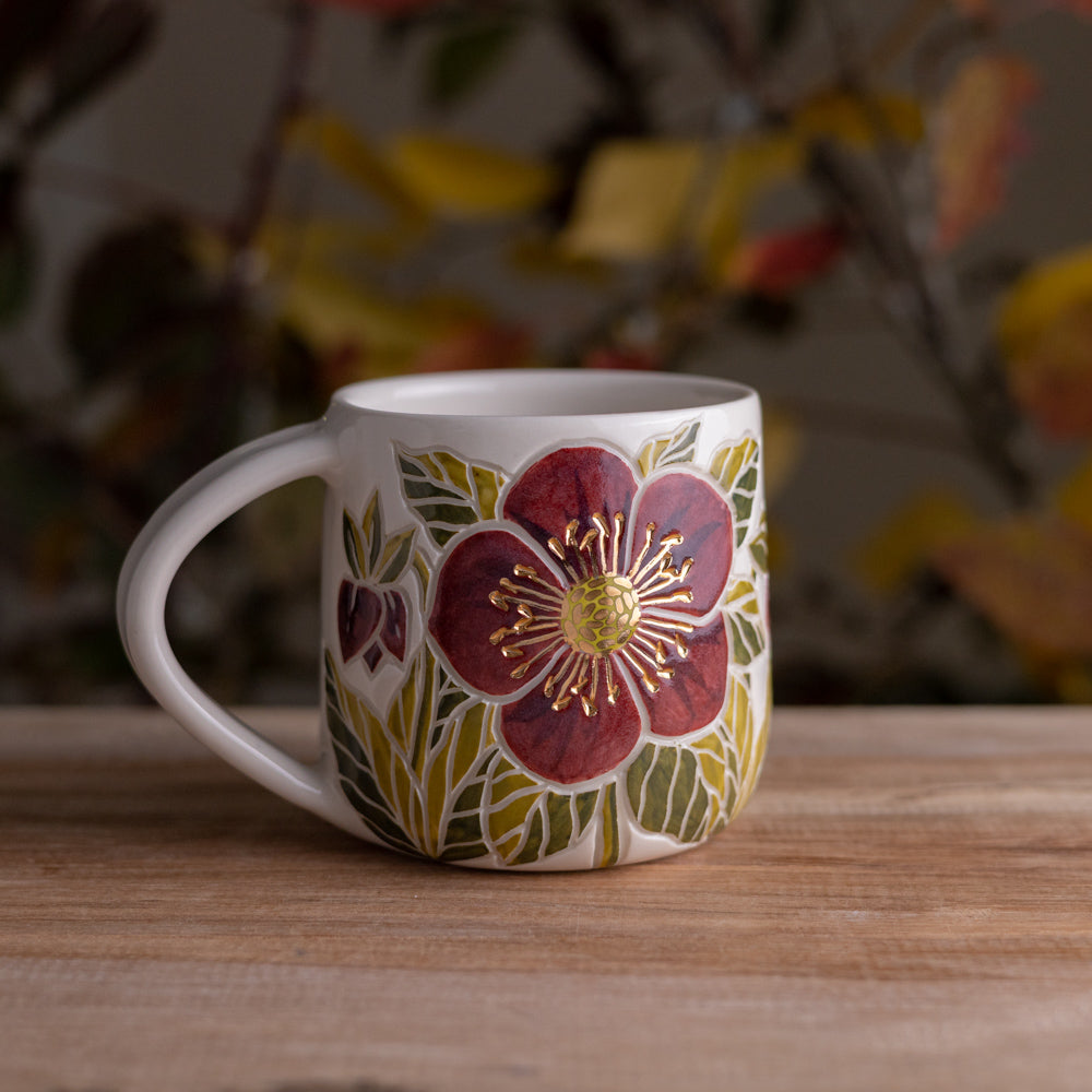 "Anna's Red" Hellebore Mug