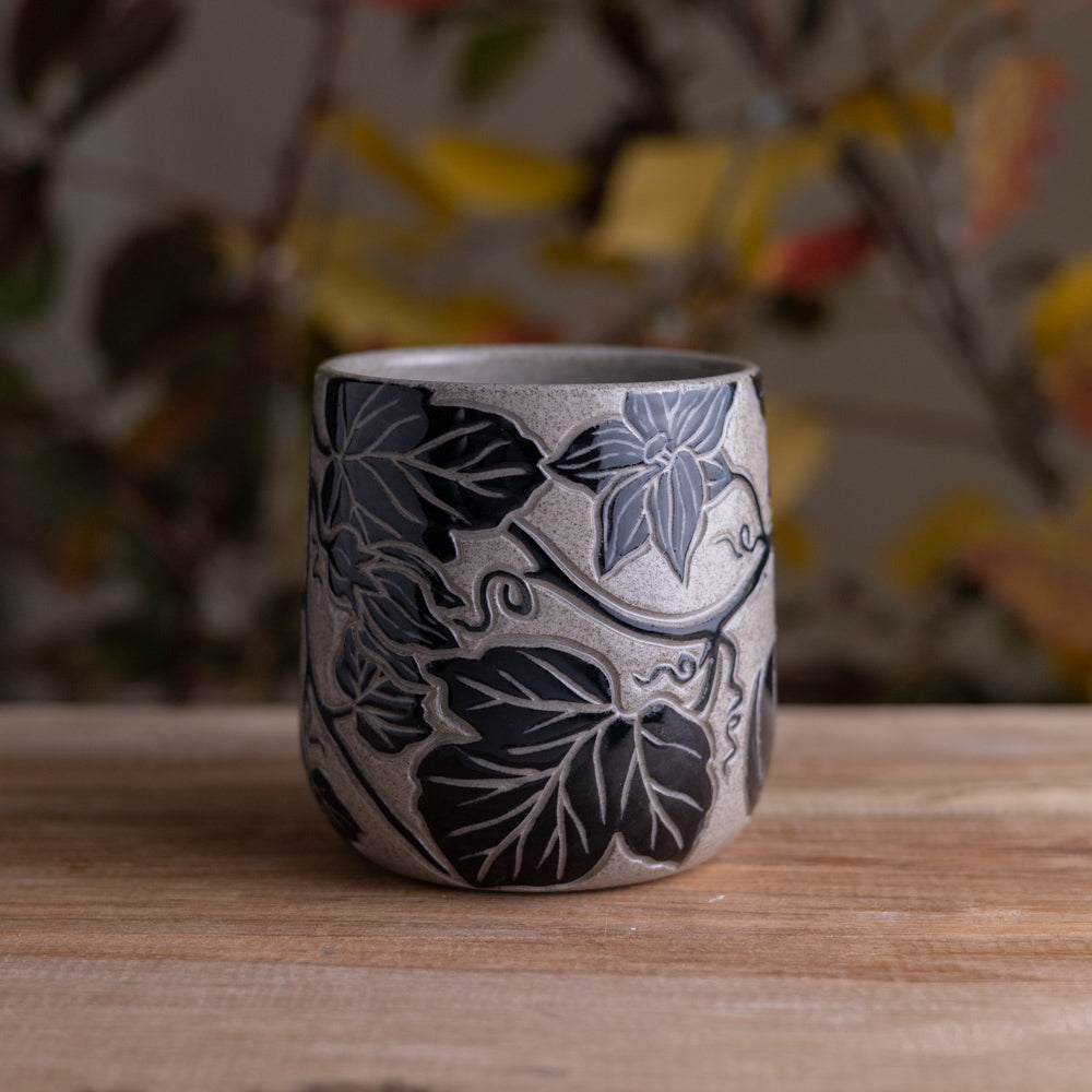 Gray Sandstone Sgraffito Pumpkin Mug #1 [15oz]