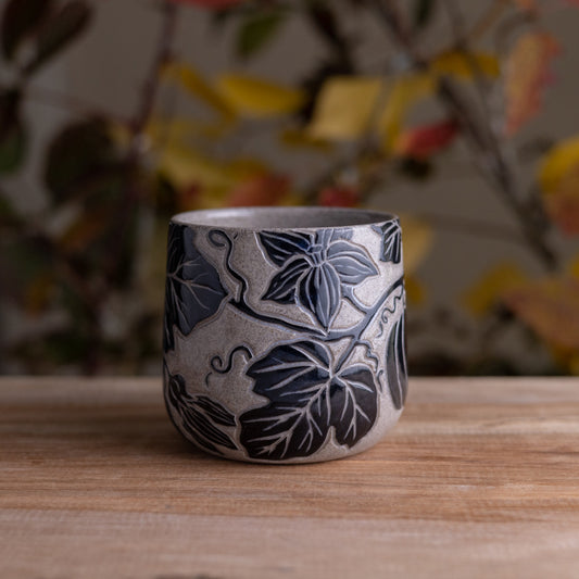 Gray Sandstone Sgraffito Pumpkin Mug #2 [14oz]