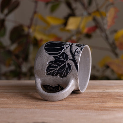 Gray Sandstone Sgraffito Pumpkin Mug #2 [14oz]