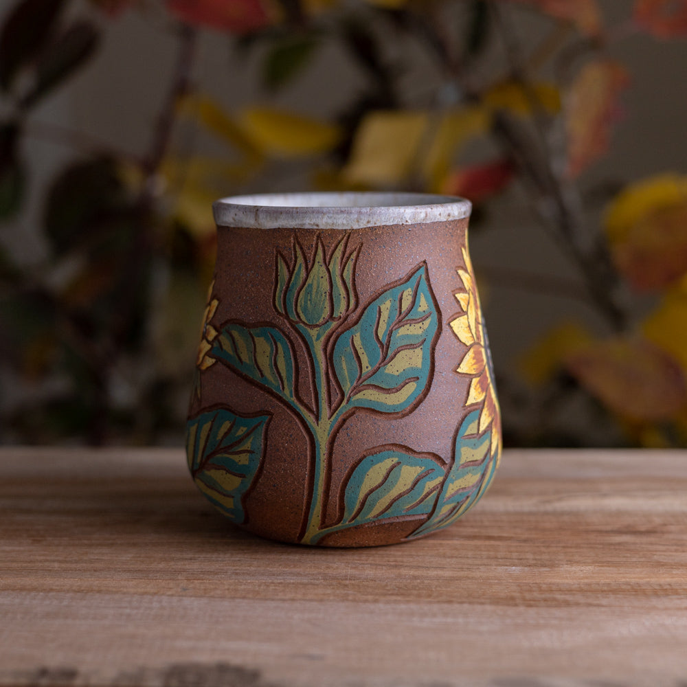 Sunflower Stoneware Wrap-Around Mug [18oz]