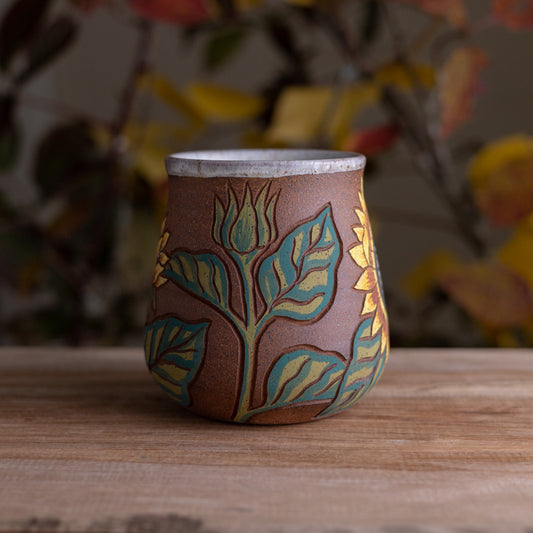 Sunflower Stoneware Wrap-Around Mug [18oz]