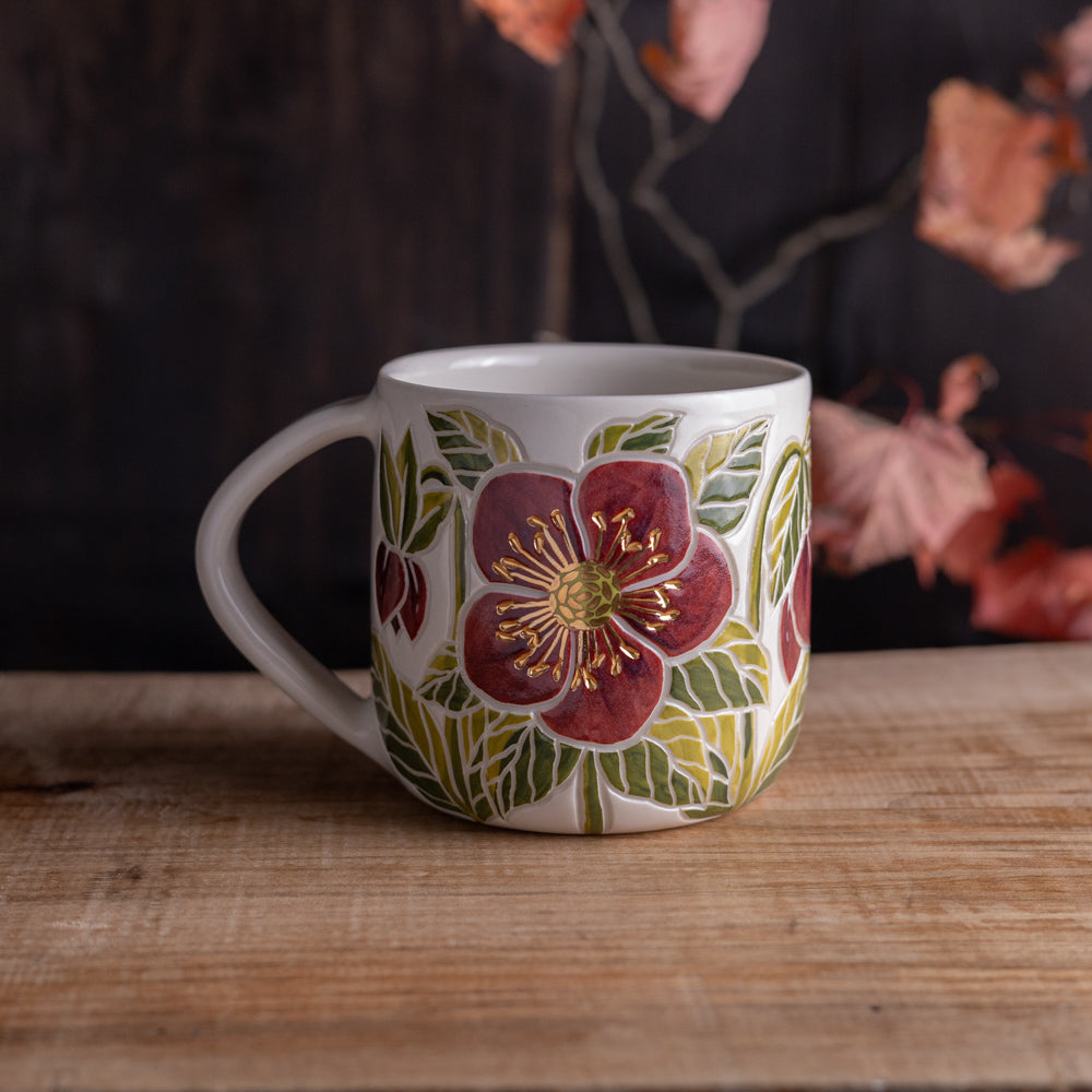 "Anna's Red" Hellebore Mug [16oz]