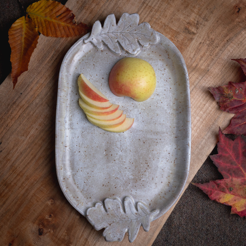 Stoneware Oak Leaf Tray #1