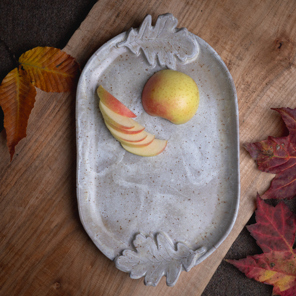 Stoneware Oak Leaf Tray #2