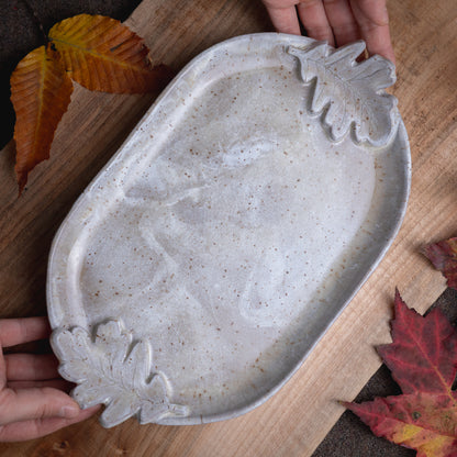 Stoneware Oak Leaf Tray #2