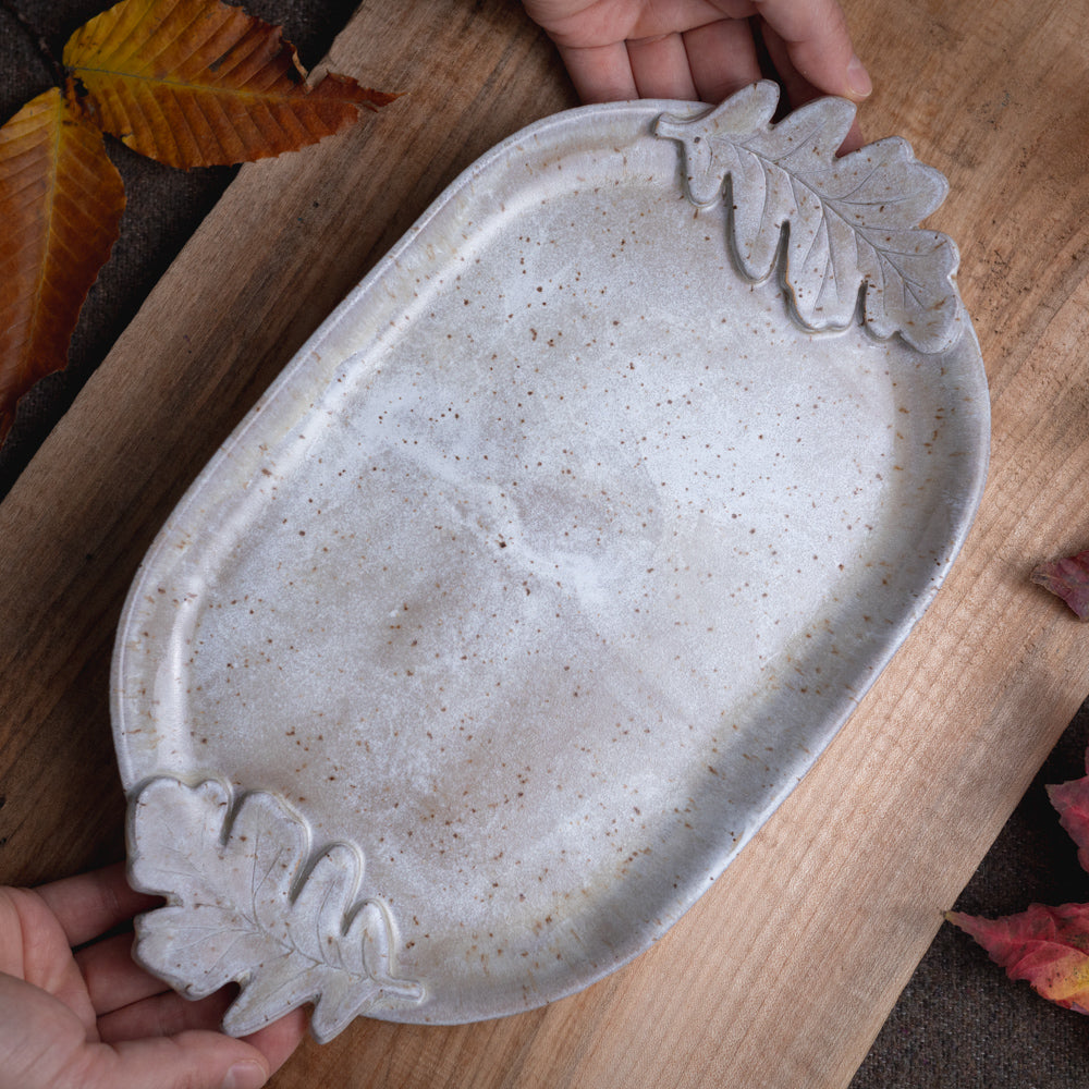 Stoneware Oak Leaf Tray #1
