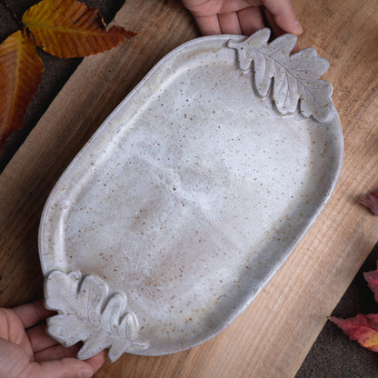 Stoneware Oak Leaf Tray #1