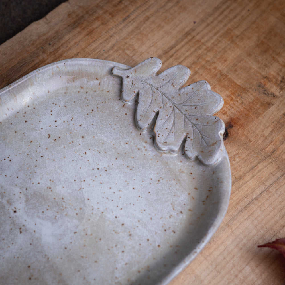 Stoneware Oak Leaf Tray #1