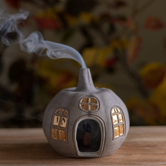 Pumpkin House Incense Holder