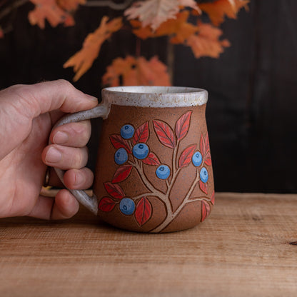 Autumn Blueberry Stoneware Wrap-Around Mug #2 [16oz]