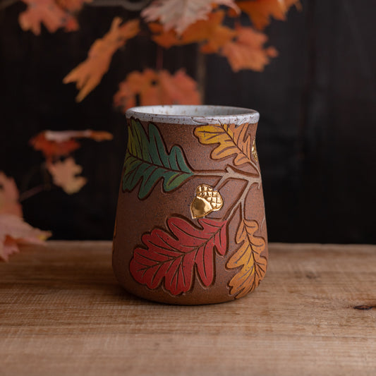 Oak Branch Stoneware Wrap-Around Mug [16oz]