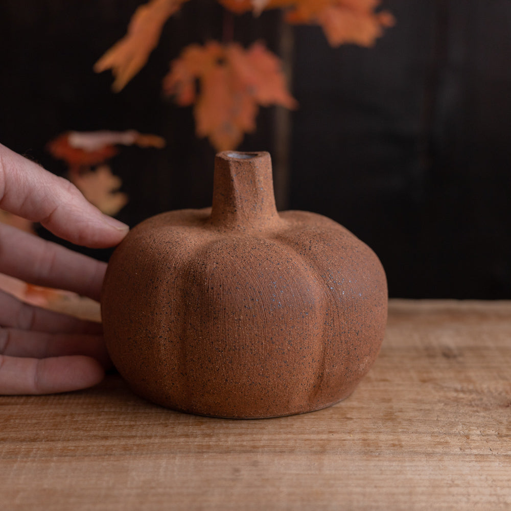 Stoneware Pumpkin House Incense Holder #2