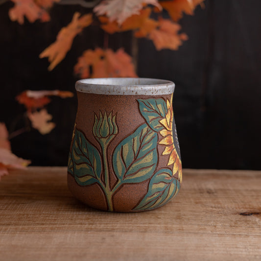 Sunflower Stoneware Wrap-Around Mug #1 [17oz]