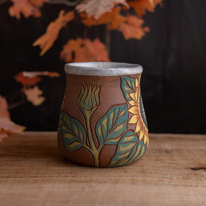 [Seconds] Sunflower Stoneware Wrap-Around Mug #2 [17oz]