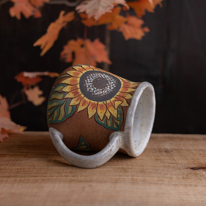 [Seconds] Sunflower Stoneware Wrap-Around Mug #2 [17oz]